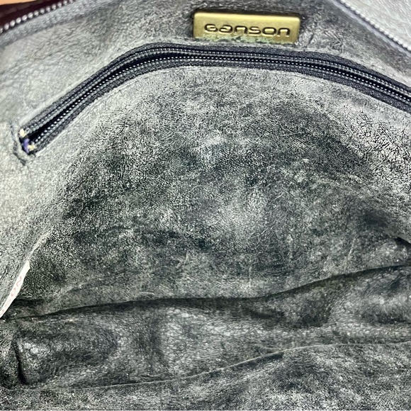 Ganson/Black/ShoulderbagWeave/Double Strap/Zipper Closure/Vintage/Hong Kong - Picture 8 of 15